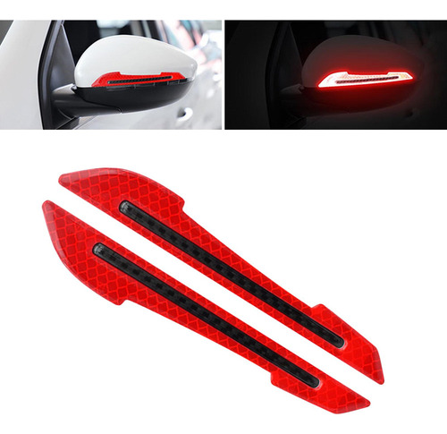 2 Pegatinas Reflectantes For Espejo Retrovisor, Rojas