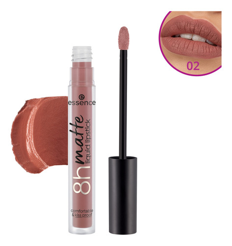 Batom Líquido 8h Matte Essence Cor 02 Silky Hazelnut