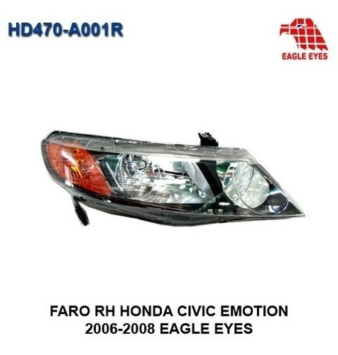Faro Izquierdo Honda Civic Emotion Americano 2006 2009