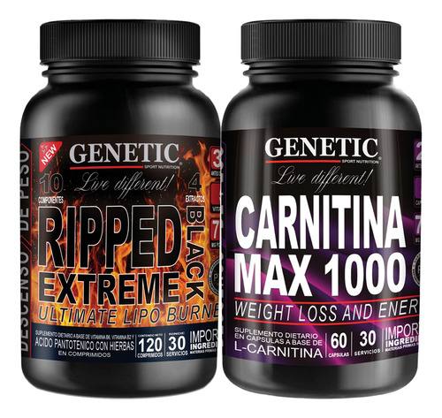 Musculos Magros Quemagrasas Ripped Black Carnitina Genetic