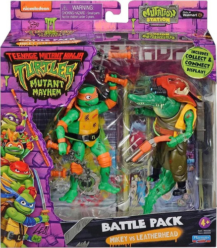 Imagen 1 de 1 de Tortugas Ninja! Mutant Mayhem Battle Pack Mickey Vs Leath