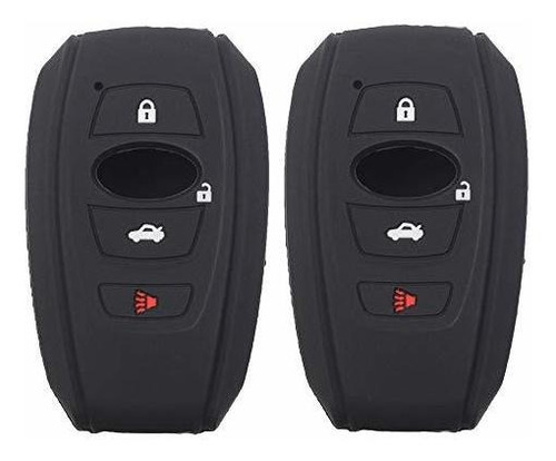 Btopars 2pcs Silicio Negro 4 Botones Smart Key Fob Ytkxf