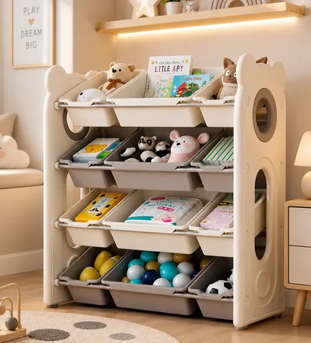 Organizador Brinquedos Bau Caixa Estante Cesto Little Bear