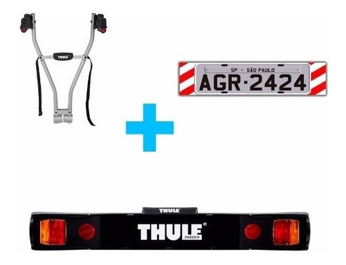 Suporte De Bicicleta Thule 970 + Suporte De Luz 976 + Placa