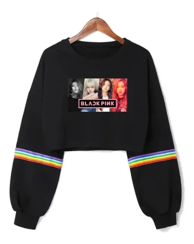 Moletom cropped cheap blackpink