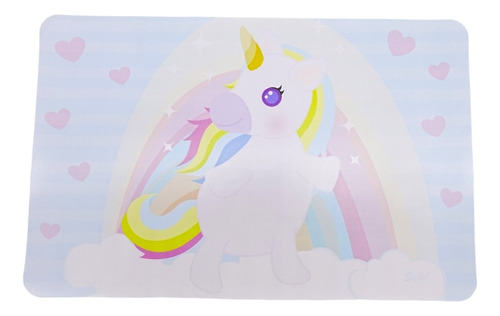 Mantel De Vinil Infantil Unicornio 44 X 29 Cm 2 Piezas