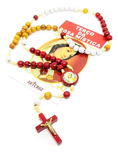Terço Nossa Senhora Da Rosa Mística Com Folheto De Oração