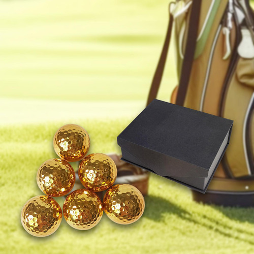 Pelotas De Golf Doradas De Doble Capa, Pelotas Cantidad 6