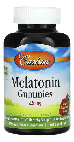 Carlson Labs Gomitas De Melatonina 2.5mg 100 Gomitas Veg Sabor Fresa