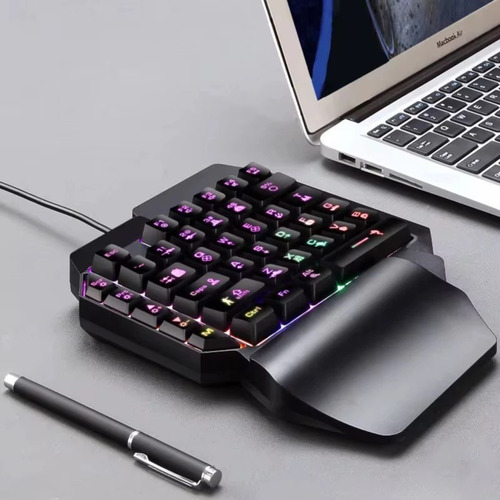 Mini Teclado Gamer Uma Mão - Compacto Ergonômico Para Jogos