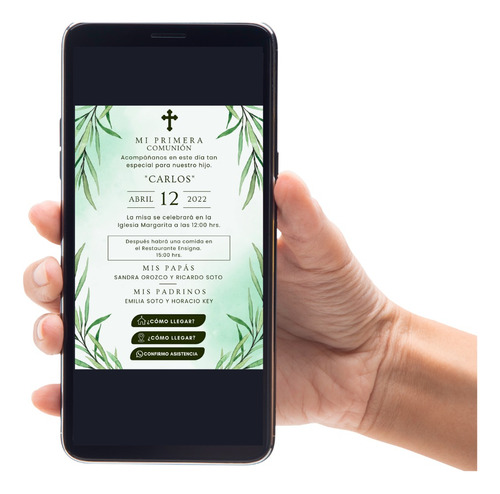 Invitación Primera Comunión Interactiva En Pdf Con Botones 