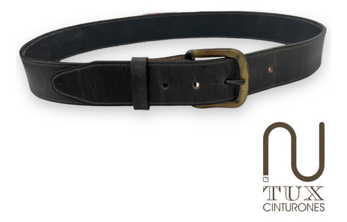Cinturón Vintage Minero De Cuero Hebilla Latón