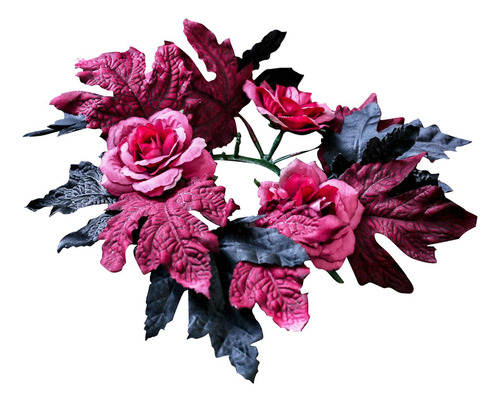 Corona De Guirnalda De Velas De Hojas Y Rosas De Color