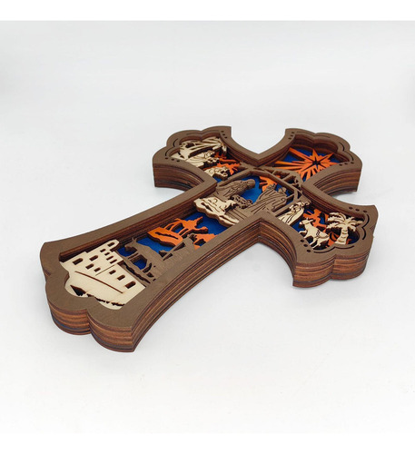 Adorno Colgante De Madera Con Forma De Cruz, Colección,