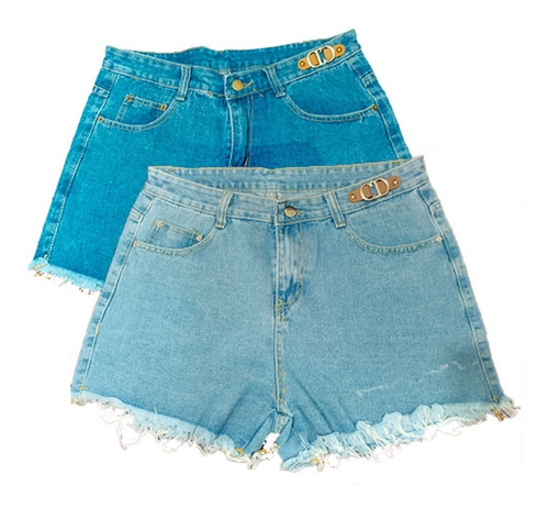 Shorts Jeans Mujer Mezclilla Tiro Alto