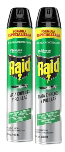 comprar Raid Accion Total Mata Chinches Polillas 2 Piezas 400ml C\u002Fu