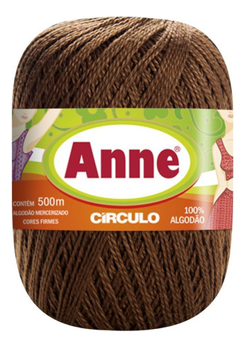 Linha Anne De Crochê Tricô 500m 295 Tex Círculo Cor Chocolate