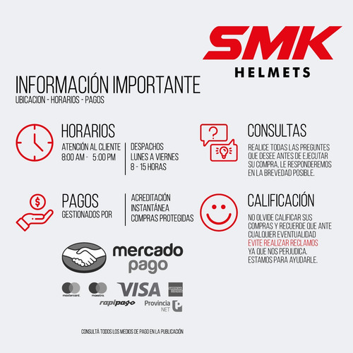 Imagen 3 de 4 de Casco Moto Abierto Smk El Dorado Jet