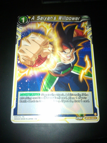 A Saiyan's Willpower Z Legends Carta Dragon Ball