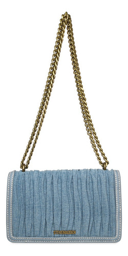 Bolsa Shoulder Bag Bmyka Denim Steve Madden Bags Acabado de los herrajes Oro Correa de hombro Dorado Diseño de la tela Texturizado