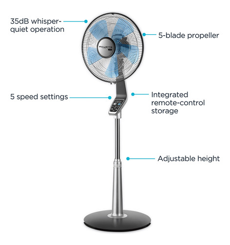 Ventilador De Pedestal Rowenta Turbo Silence Vu5670 135 Cm C