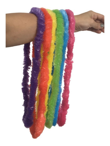 Imagen 3 de 3 de Collar Hawaiano X 6 Colores Surtidos Plástico Hula