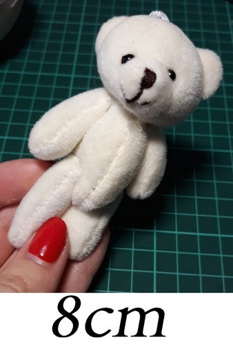 10 Mini Urso Ursinho Creme De Pelúcia Macio 8cm Casa Do Urso