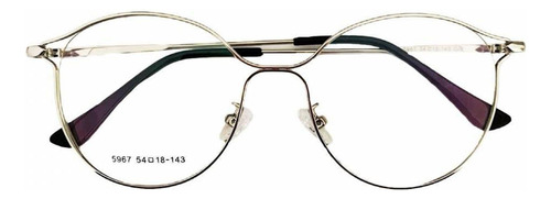 Armação De Óculos Para Grau Feminina Redondo Alice Prata