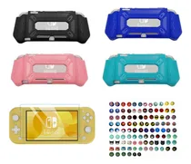 Comprar Protector Antichoque + Vidrio + 2 Grips Para Switch Lite