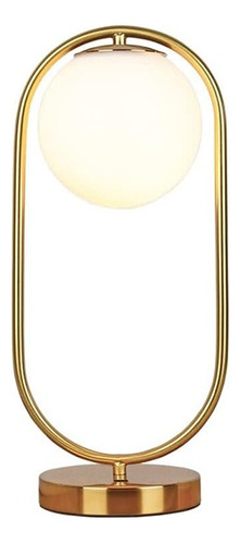 Lámpara De Mesa Decorativa Portatil Esfera Elegante Unilux Estructura Dorado