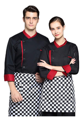 Manga Larga Uniforme Chef Cocina Gastronomia Moda