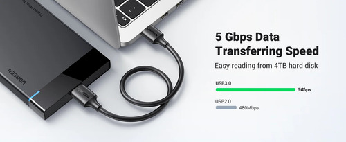 Cable Para Disco Duro Micro-b Ugreen 5gbps Usb 3.0