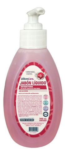 Jabon Liquido Antibacterial Con Glicerina 340ml Difem Care