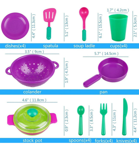 Dp 28 Piezas De Accesorios De Cocina De Juguete, Juguetes