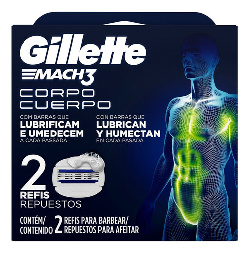 Repuesto Para Afeitar Gillette Mach3 Cuerpo X 2 Un