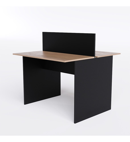 Plataforma De Trabalho 2 Lugares 90x120cm Cor Marrom - Preto