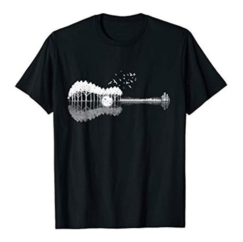 Guitarra Lago Sombra Amor Guitarra Musico Camiseta Camiseta 