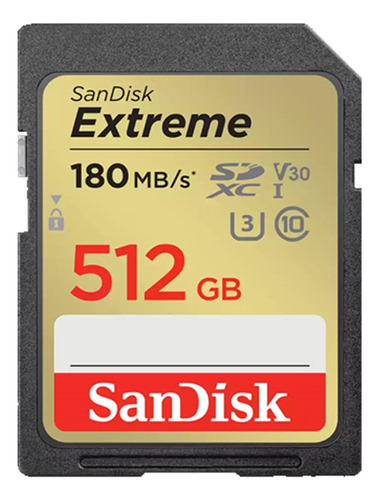 Sandisk Tarjeta De Memoria Sd 512g Para Cámara 180mb/s U3 4k