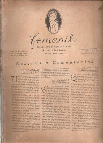 Imagen 1 de 1 de Revista Femenil Nº 194 Junio 1929