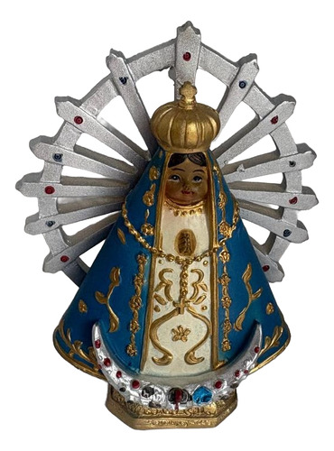 Imagen Nuestra Señora De Lujan En Poliresina Celeste