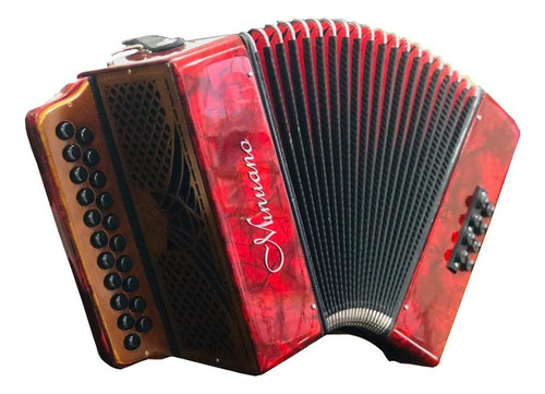 Acordeon 8 Baixos Minuano 8/21 Vermelha Musicamento Italiano