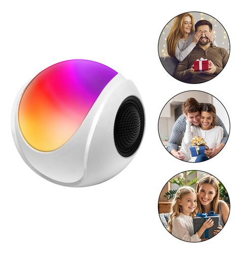 Bocinas Bluetooth Altavoz Luces De Colores Decorar Color Negro