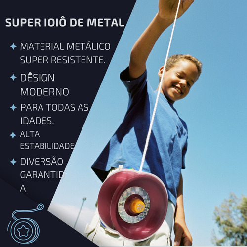 Ioio Yoyo Metal C/ Rolamento Profissional Cordinha Brinquedo