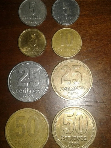 Monedas Argentinas De 5, 10, 25 Y 50 Centavos De 1993