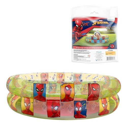 Piscina Inflável Spiderman 70l | Etitoys | Colorido