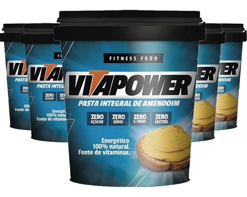 Pasta De Amendoim Integral Vitapower 450g (5 Potes)