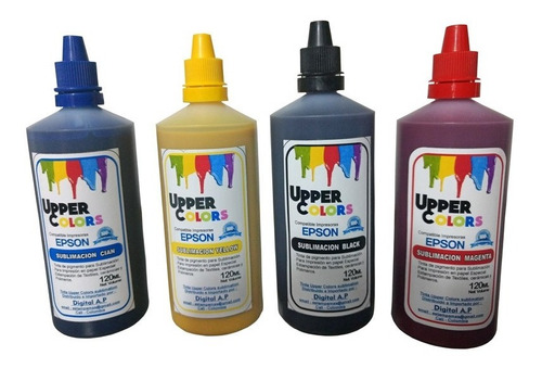 Tinta Sublimacion Upper Colors  Kit  X 4 Colores 120 Ml.