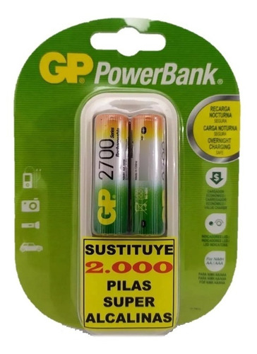 Cargador Baterías Gp 2 Pilas De 2700 Mah Oferta