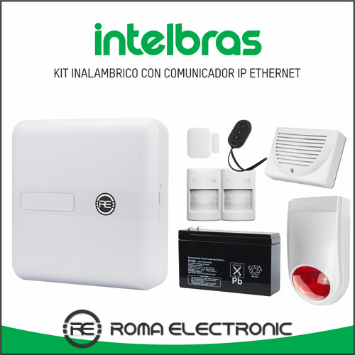 Kit De Alarma Ip Hibrida Intelbras Con Sensores Inalambricos