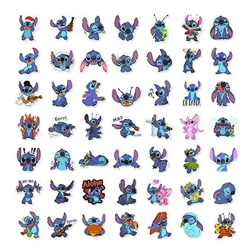 Vinilo Para Botella 100 Pegatinas De Lilo & Stitch Caroon, B